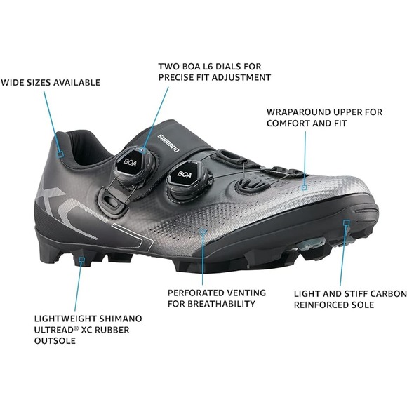 NWB! SHIMANO SH-XC702 Men's Off-Road Racing Shoe, Black, 10 - Picture 9 of 13